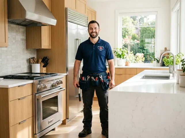 Appliance Repair Hero technician in a Avon, OH kitchen after an appliance repair